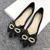 Ladies' Versatile Temperament Pointed Bow Flat Shoes Spring Summer New Fashionable Elegant Comfortable Dress Flat Shoes