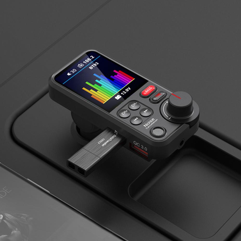 1.8 Inch Handsfree Car Radio QC3.0 Charging Bluetooth-Compatible FM Transmitter Modulator AUX Auto Aux Radio Car Charger Adapter