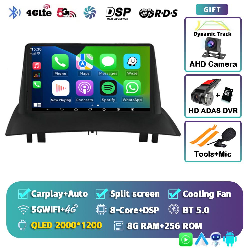 Android 14 Carplay Auto WIFI+4G Car Radio For Renault Megane 2 2002-2009 Multimedia Video Player 2Din 2din DVD Navigation GPS BT