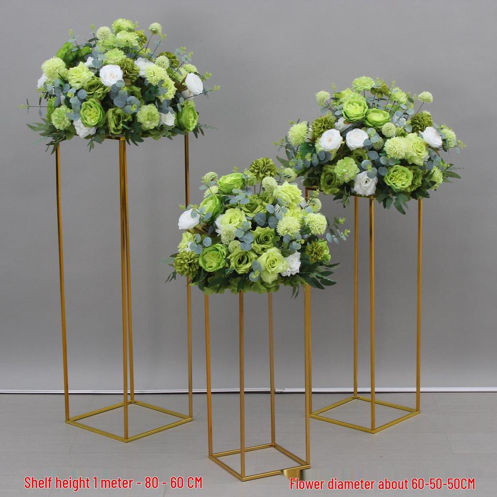 Simulated Silk Floral Arrangement: Round Flower Ball for Aisle, Table, or Wedding Stage Decoration.