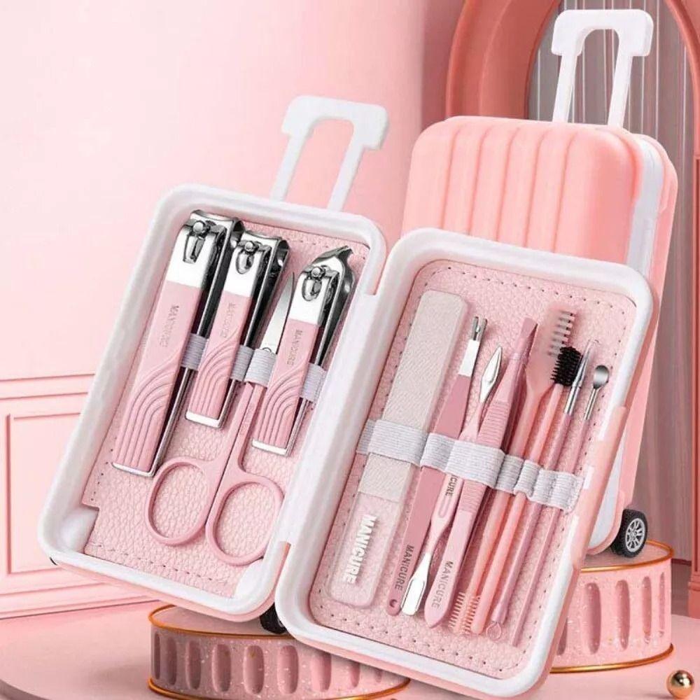 

12Pcs/set Nail Care Manicure Art Tool Travel Nail Cutting Pliers Nail Art Set New Nail Clipper Set чёрный
