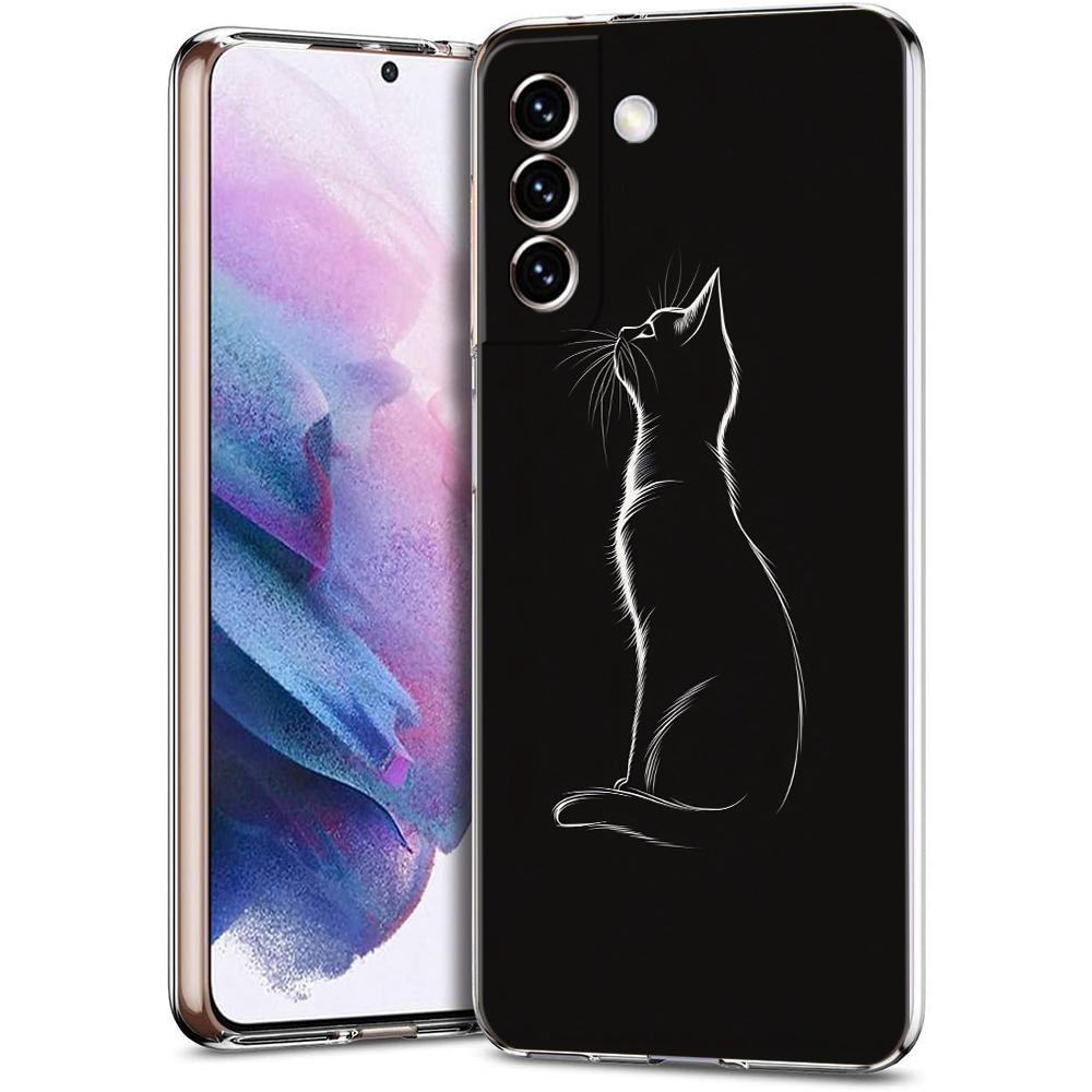 Transparent Phone Case Cover for Samsung Galaxy S25 S24 S23 S22 S20 S21 FE Ultra S24 S23 S10 S10E Plus 5G Proud Cat Pattern Bags