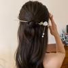 Tassel Hair Fork Rose Tassel Headwear Pearl Flower Rose Hanfu Hairpin Rose Hair Stick  Lady/Girls