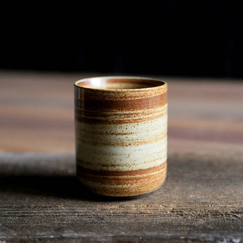 Japanese Raku Pottery MugHand-PaintedVintageCeramic Cup for Tea/Coffee 100-200ml NaturalTexture 5 Styles Home HotelRestaurantUse