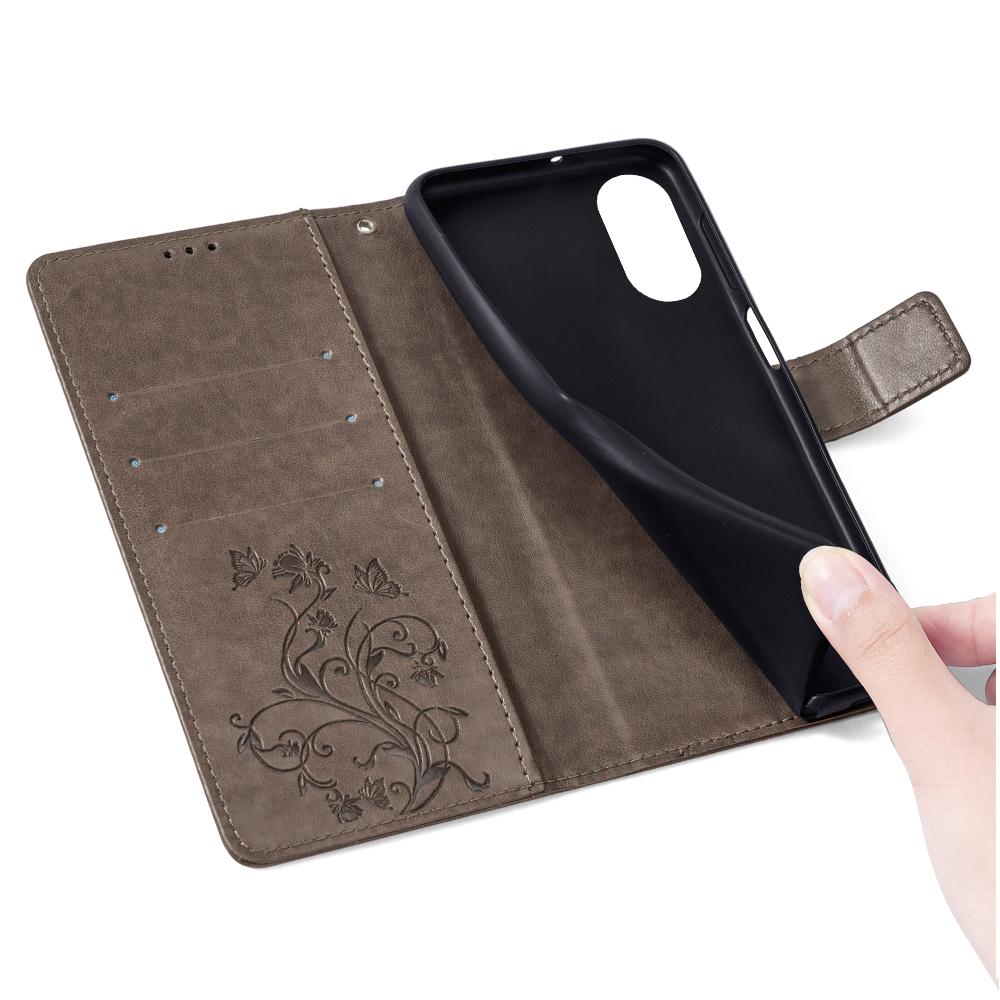 For Honor 90 Case Butterfly Flower PU Leather Stand Phone Cover with Wrist Strap Card Slots