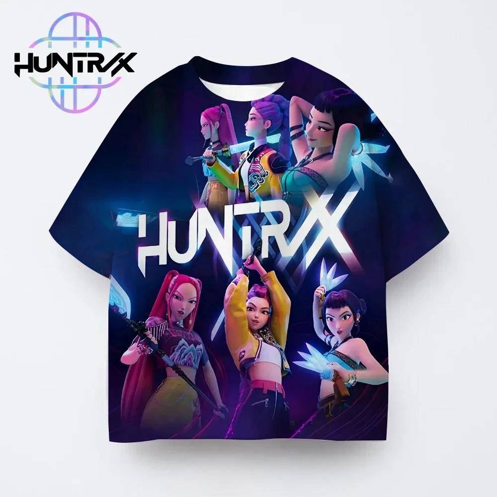 Kpop Demon Hunters 3D Print Sports Boy T-shirt Street Fashion Girl Group Harajuku Y2K Children Short-sleeve Clothing Summer Top