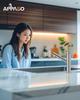 APPASO Modern Kitchen Spray Brushed Nickel Single Hole Lever RV Kitchen Sink Bar Brass Pull-Out