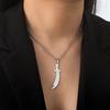 Dawapara  Imam Ali Zulfiqar Sword Necklace Muslim Islamic Necklace Arabic Calligraphy Pendant Stainless Steel Men Jewelry
