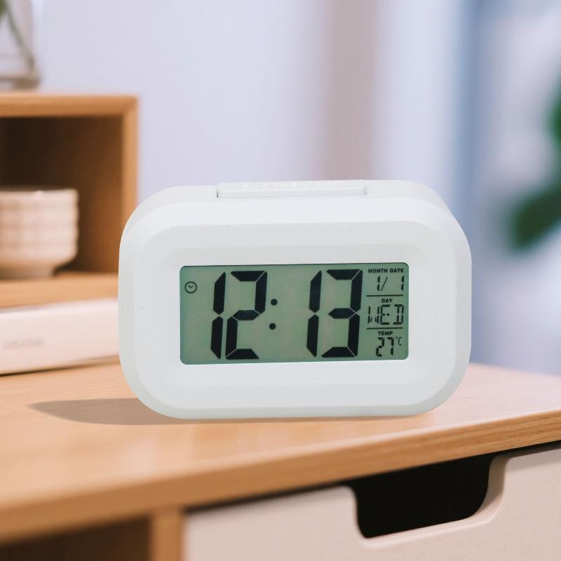 Digital Compact Alarm Clock Temperature Date Display Multiple Colors Easy to Operate for Elderly Student Daily Use