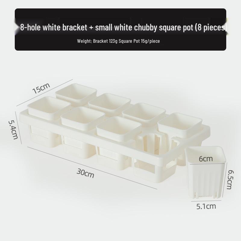 Small Black Square Succulent Seedling Tray - Thickened Plastic Pot Stand & Water Catcher