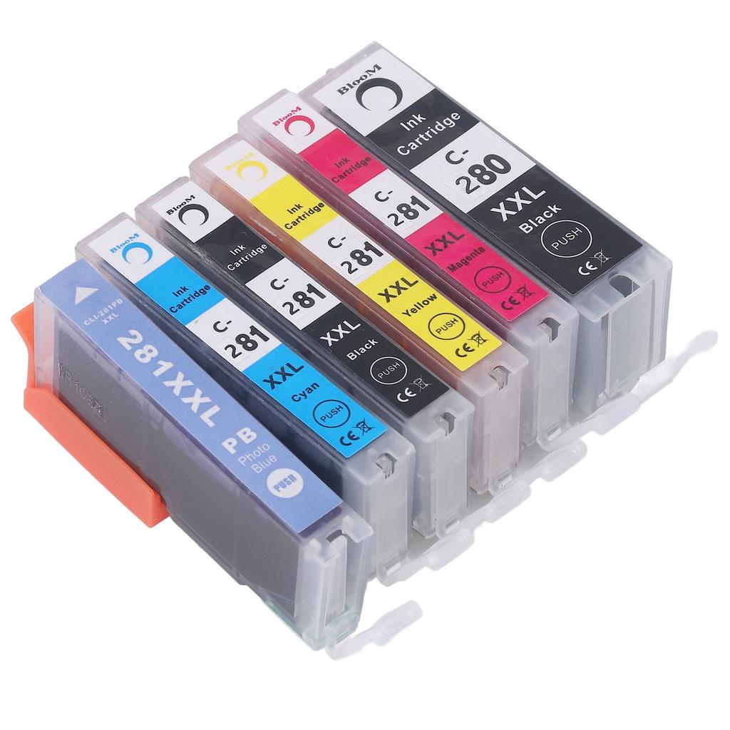 Ink Cartridge 280 281 Smooth Output Cartridge Combo Pack Replacement for PIXMA TS702 TR7520 6 Colors BK BK C M Y PB