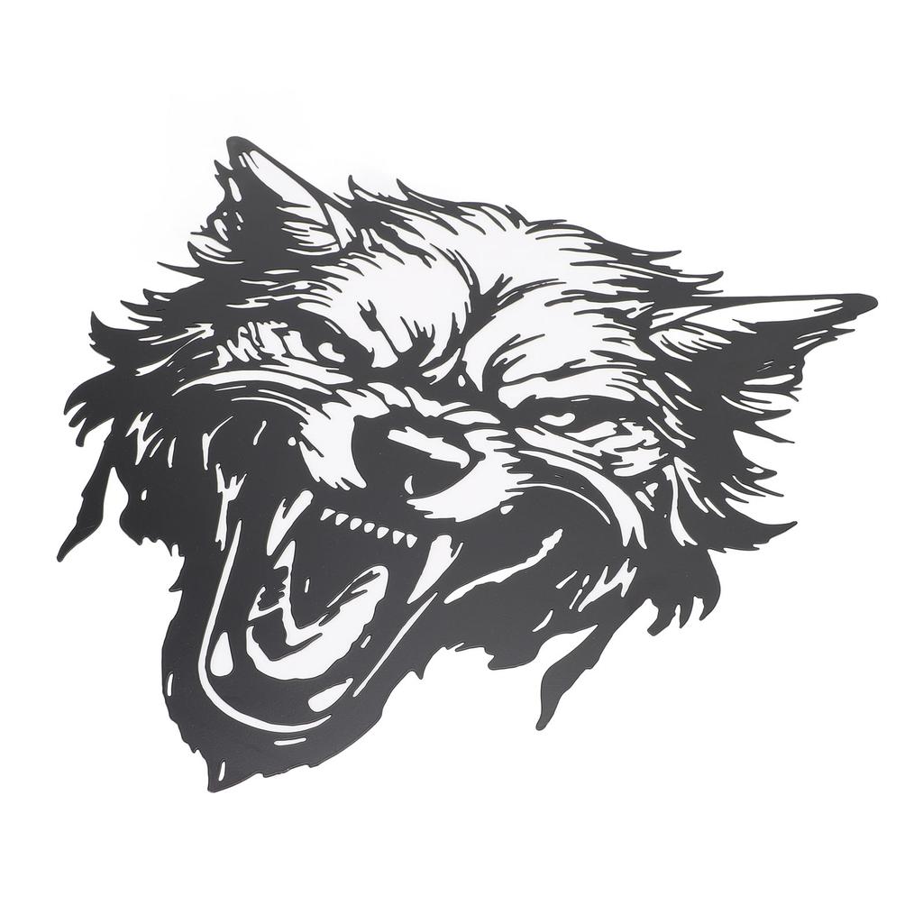 Fierce Wolf Head Wall Art Wrought Iron Roaring Wolf Wall Hanging Decoration for Living Room Bedroom Office