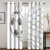 3D Custom Printed Modern Balls Football Soccer Player Children Shading Blackout Boy 2 Panel Curtain for Kid Bedroom Living Room