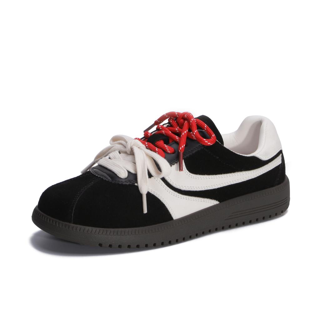 Red German training shoes women's 2025 spring and autumn new flat baseplate shoes Korean version of college style casual sports shoes women's o