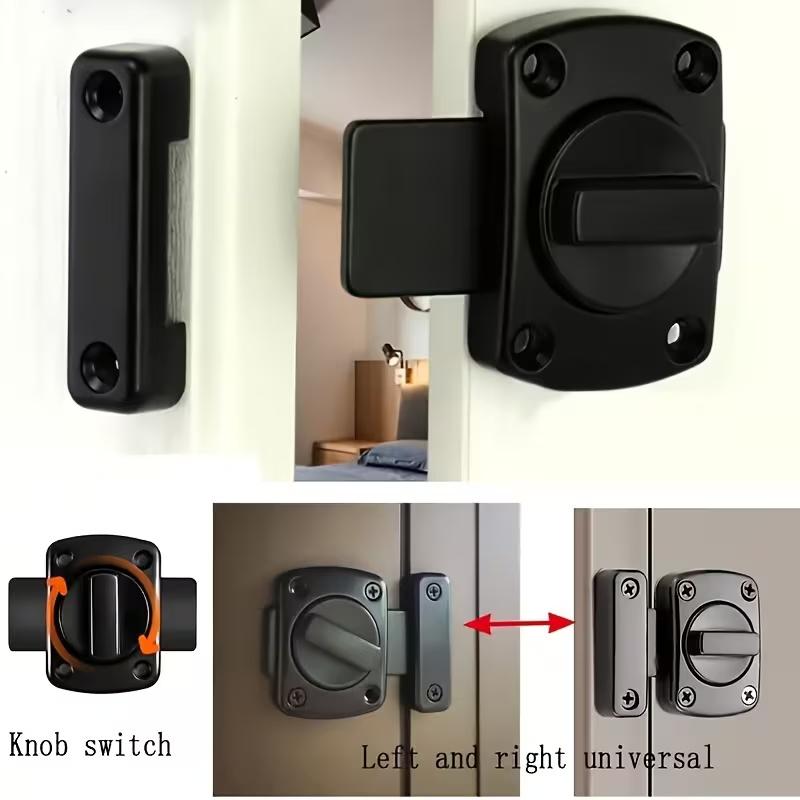 Serrure de Porte Tournante Métallique Robuste - Boulon de Sécurité Antivol avec Support de Montage pour Chambre à Coucher/Salle de Bain