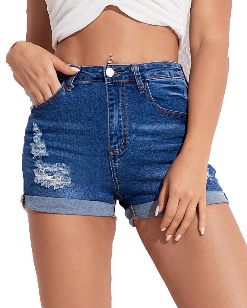 Women's Juniors Mid Rise Jean Shorts 