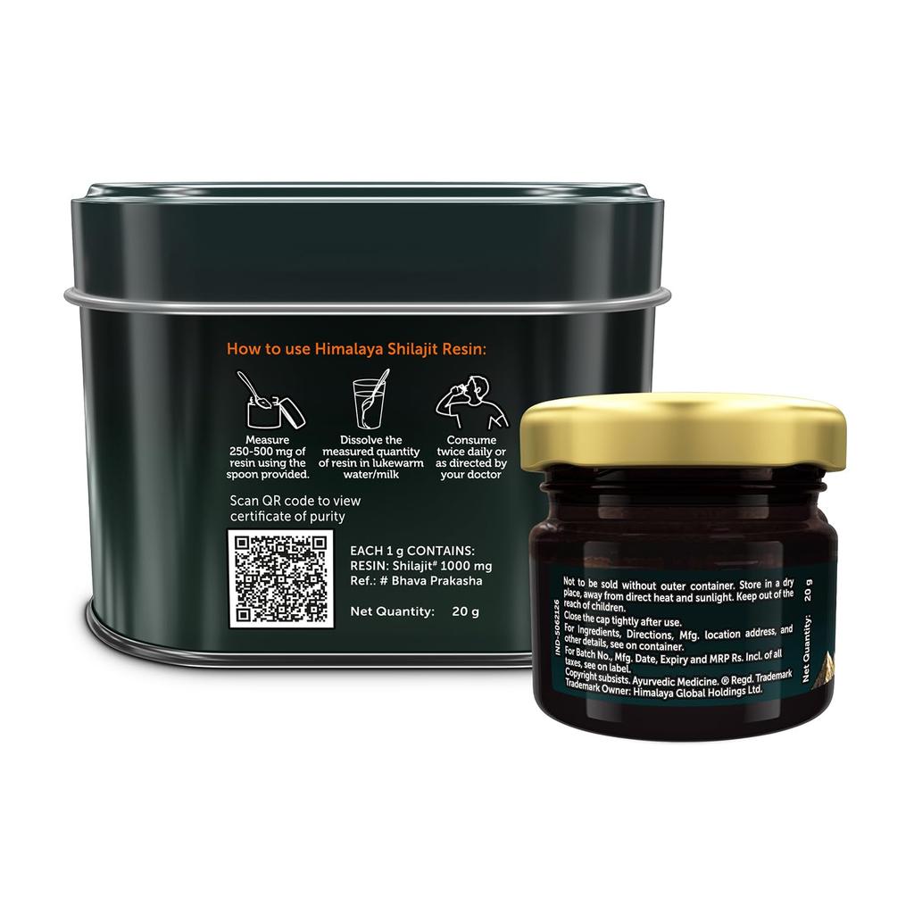 Himalaya Balení Shilajitová pryskyřice 20g | Čistý himálajský posilovač energie pro výdrž a vitalitu