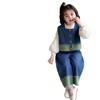 Toddler Girl 2025 Spring/Autumn Vest & Denim Pants Set