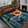 Soccer Football Player Action Print Flannel Rug Sports Theme Living Room Carpet Kids Room Decor Soft Fleece Floor Mat Indoor