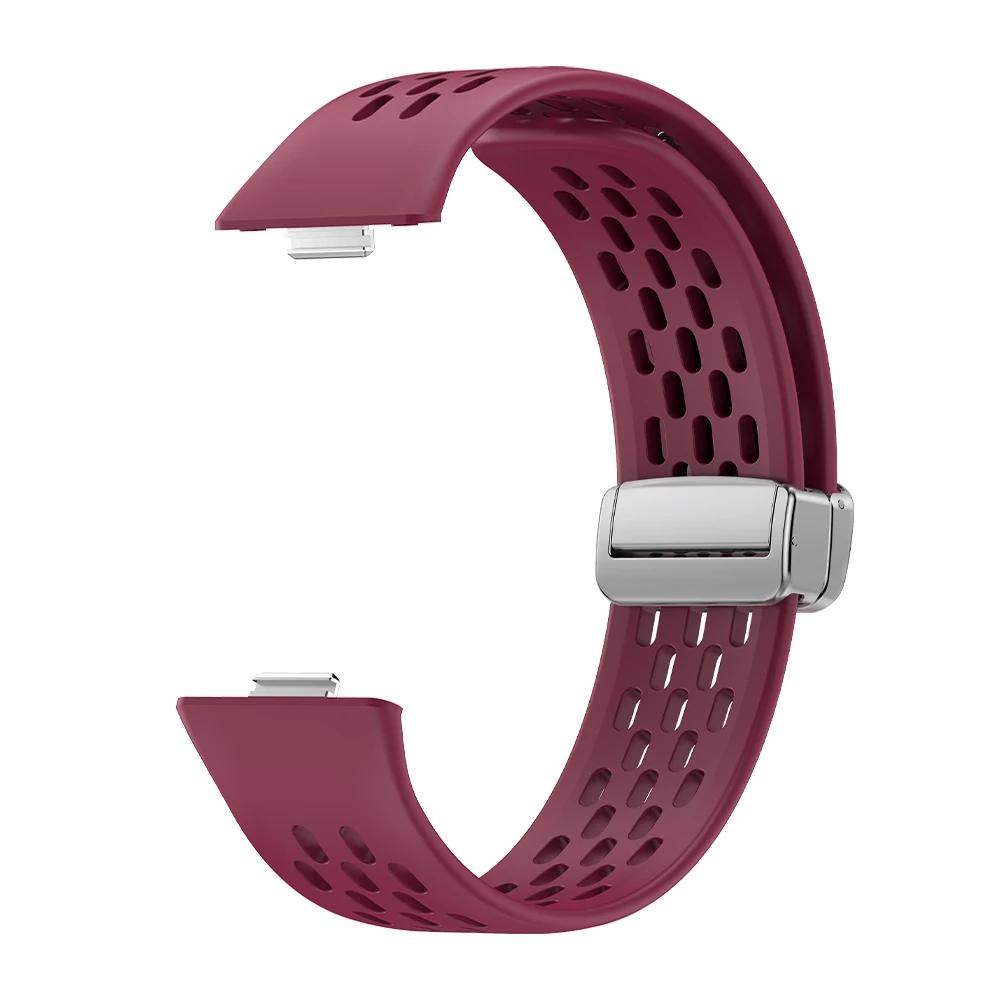 Magnetic D Folding Buckle Silicone Band For Huawei Watch Fit 3 4 4Pro Strap for HUAWEI Fit 3 Fit 4 Fit4Pro Sports Bracelet Belt