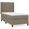Sommier à lattes avec matelas - Taupe - 90x200 cm - Tête de lit réglable - Tissu durable