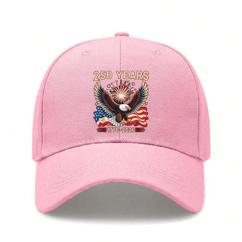 [250 Years Baseball Cap] Unisex Adjustable Polyester Printed Eagle Vintage Style Baseball Hat For Patriotic Holiday & Daily Wear