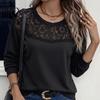 Women's Fashion Casual Spring Autumn Solid Color Print Long Sleeve O-Neck Blouses & Shirts