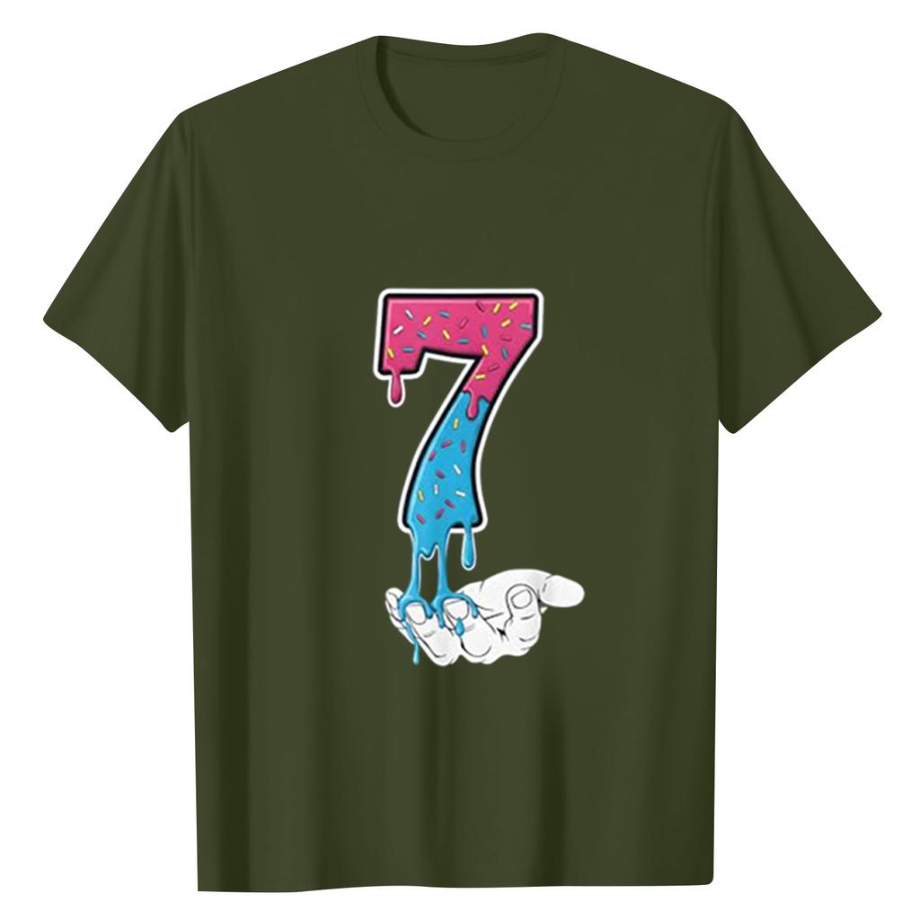 Ladies' Digital Printed Casual Round Neck Short Sleeved Top