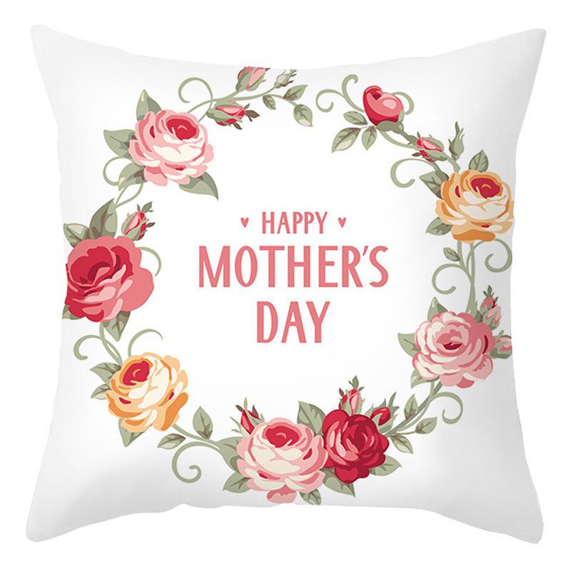 Mother's Day Pillow Cover Home Office Peach Skin Cushion Cover Sofa Car Cushion Cover Backrest