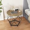Small Round Coffee Table, Modern Coffee Table with Metal Frame, Living Room Table with Easy Assembly, Side End Table for Bedroom