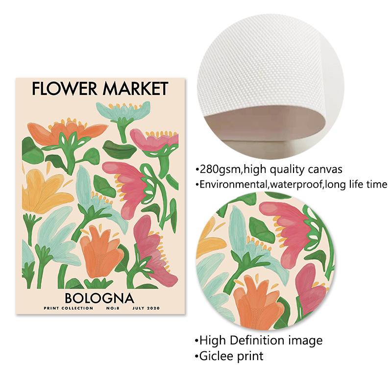 Słonecznik Tulipan Plakaty i Druki Rynek Kwiatowy Abstrakcyjne Malarstwo na Płótnie Nordycki Minimalistyczny Obraz Sztuki Ściennej Salon Dekoracja Domu