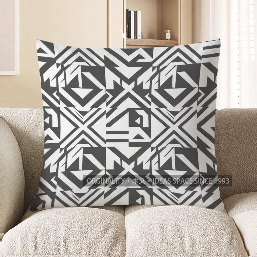 2D Colorful Floral & Geometric Pattern Pillow Covers Pattern Cushion Cover Suitable For Sofa Bedroom Car Pillow Cover