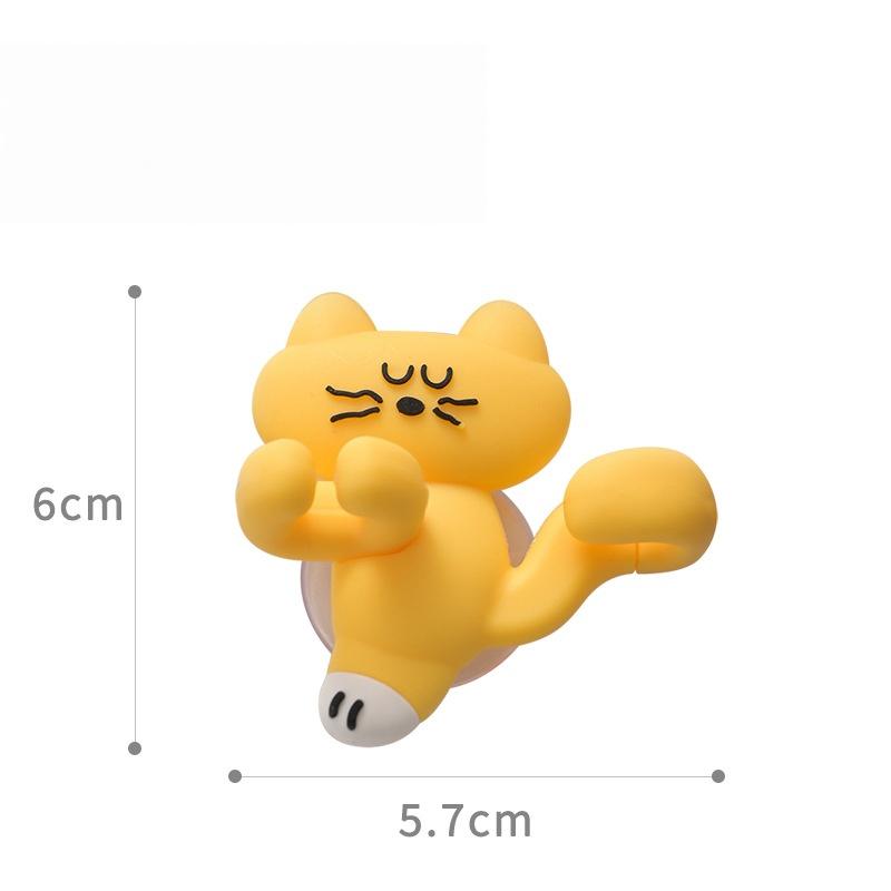Adorable Cat Silicone Suction Cup Toothbrush Holder Wall Mounted Easy Clean Waterproof Bathroom Storage Accessory