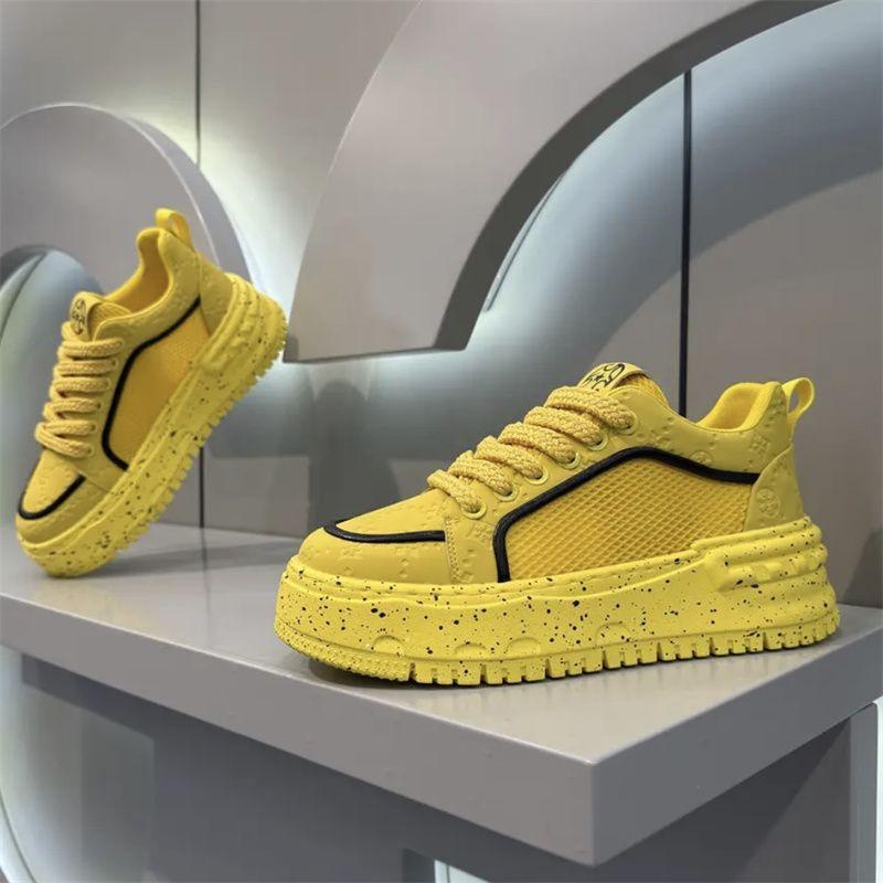 2026 Summer Trendy Mid-Top Sneakers - Breathable Mesh Platform Shoes with Elevated Comfort, Versatile Athleisure Design for Urban Street Style