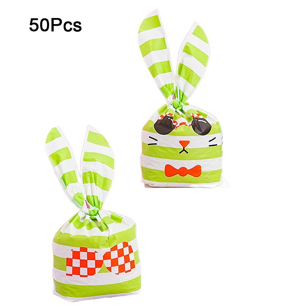 

50 шт. мультяшные пакеты для конфет с кроличьими ушками, пакеты для упаковки печенья с животным принтом для дома Style 25