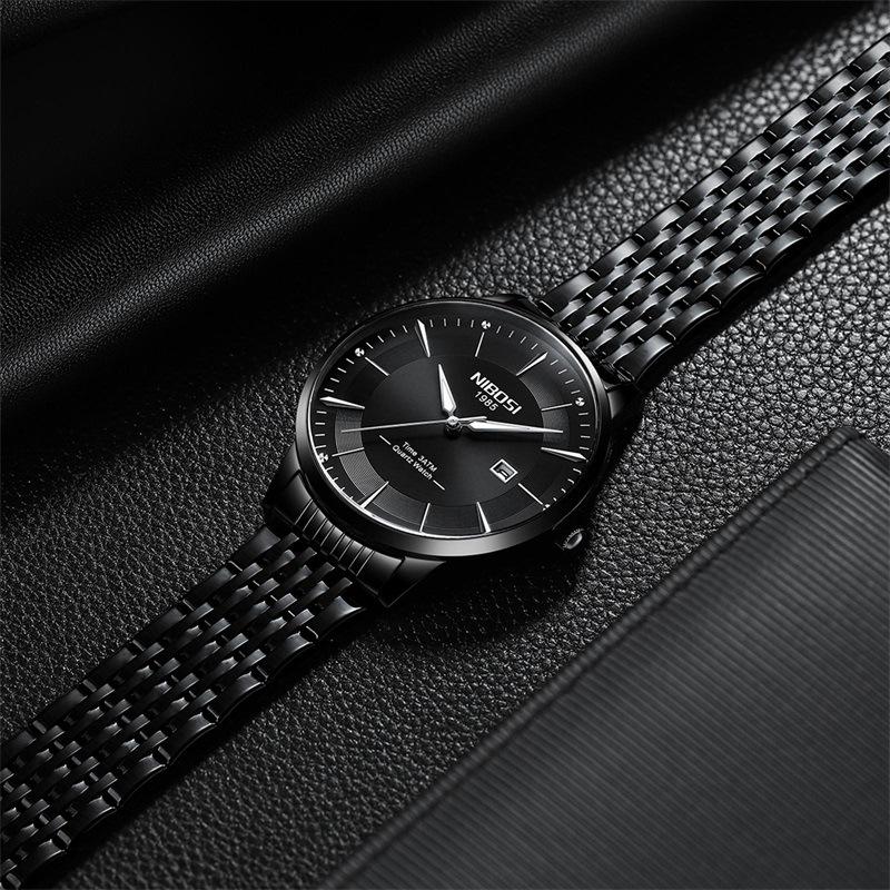 Brand Fashion Men'S Watch, Fashion Simple Watch Men'S, Luminous Waterproof Steel Belt Quartz Watch