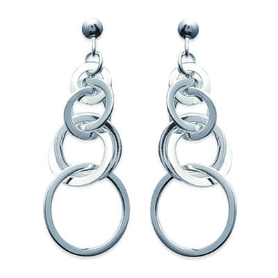 [D6843] - Strieborné náušnice 'Chorégraphie' strieborné - 38 mm