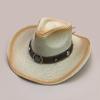 Retro Belt Cow Head Accessories Western Cowboy Hat Men And Women American Sunshade Gradual Change Color Straw Hat
