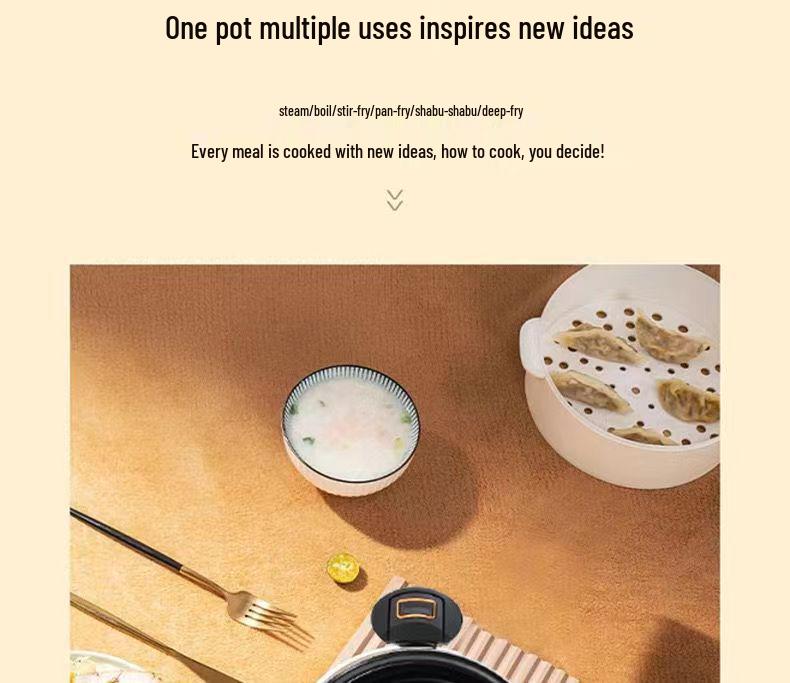 Olla a Presión y Wok de Esmalte Antiadherente de 8L - Olla para Estofado Multifuncional de Gran Capacidad