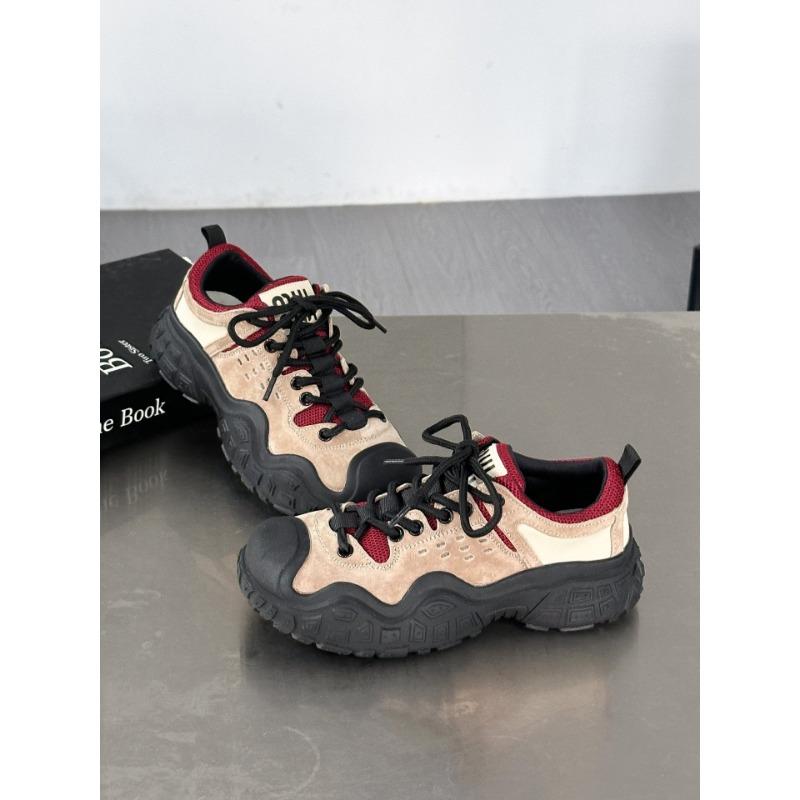 

Platform-soled fashion leather hiking shoes women s shoes new sports and leisure shoes outdoor camping dad shoes board shoes women 40 бежевий