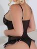 European and American Sexy Lace Waist Shaping Lingerie Set with Garter Stockings
