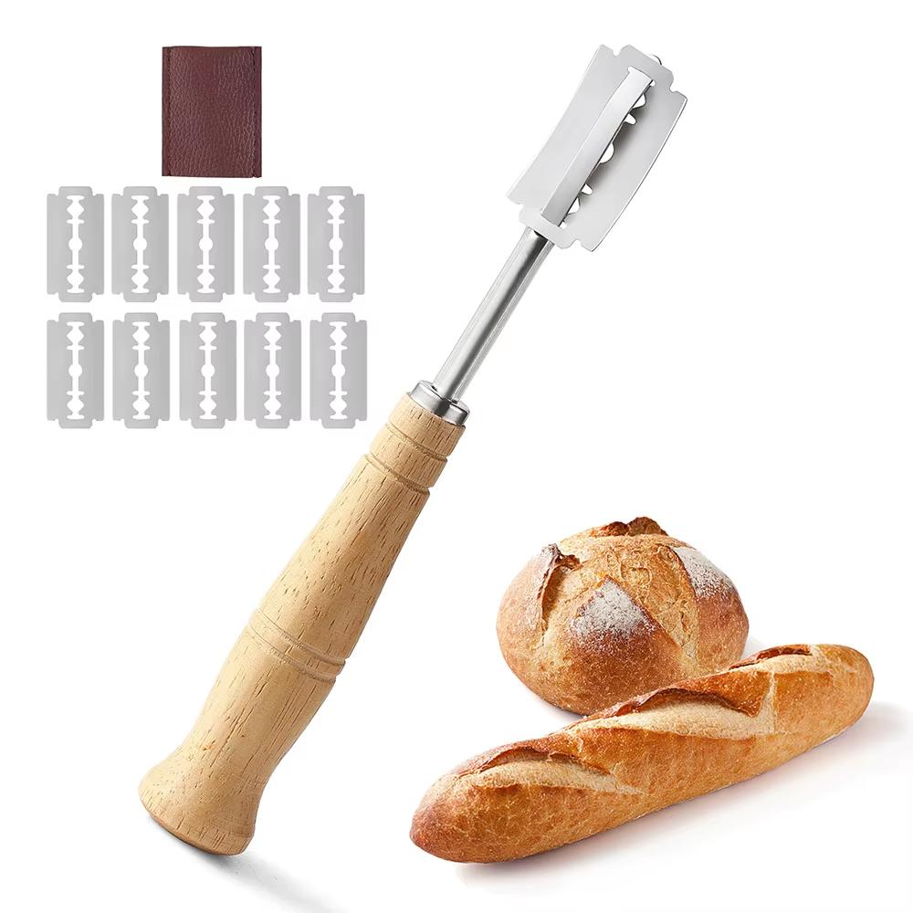 Portable Stainless Steel Bread Knife For Quick Cutting With Replacement Blade Set For Baking Accessories Bread Cutting Supplies
