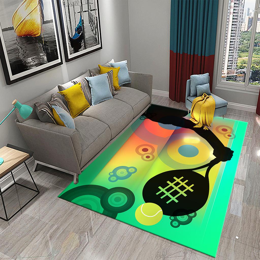 3D Funny Sport Tennis Carpets for Bedroom Living Room Bathroom Soft Comfortable Non-slip Absorbent Mat Children Play Bedside Rug