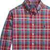 Polo Ralph Lauren Shirt Kids Plaid Logo Embroidery Long Sleeve Red Kids Tops 323918249-005