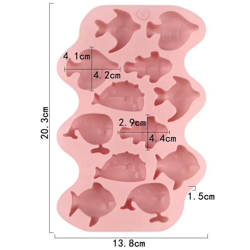 New Arrival 1pc Silicone Marine Animal Cake Mold Ice Cube Tray Jelly Chocolate Molds Candy Cake Mould