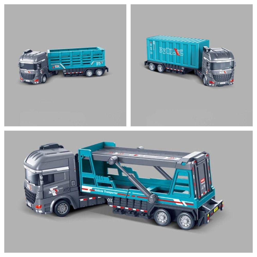 Scale 1:64 Zinc Zinc Alloy Trailer Model Movable Joint Model Vehicles Mini Container Truck Hands-on Ability