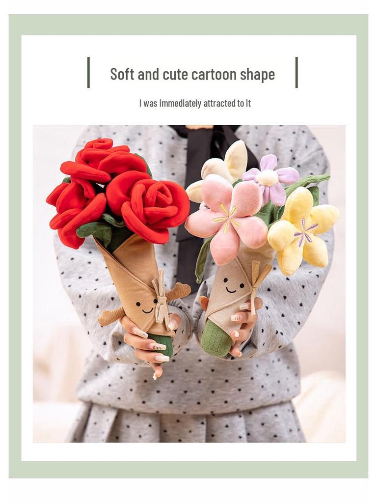 Jellycat Rose Flower Valentine's Plush Doll - Cute Baby Toy Gift