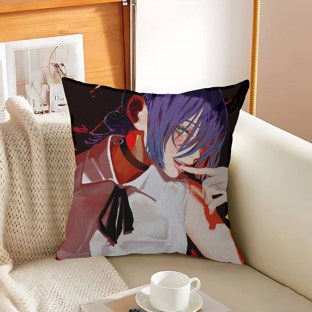Anime Girl Reze Cushion Cover Inches Farmhouse Decor Home Throw Pillow Covers For Couch Decorations