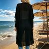 Damen Lockere Passform Offene Vorderseite Kurze Ärmel Strickjacke Leichte Chiffonbluse Lässiges Layering-Oberteil für Sommer Frühling