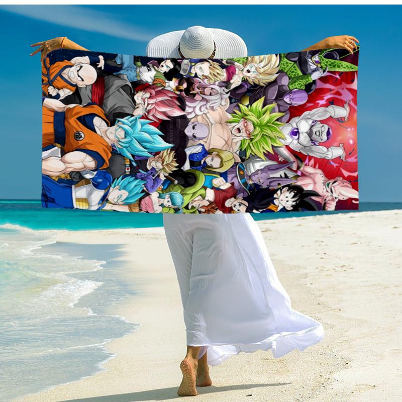 Goku Anime Beach Towel, Super Soft Microfiber, Gift for Her/Him, Birthday, for Pool, Beach, Travel, Home Decor Fan gifts